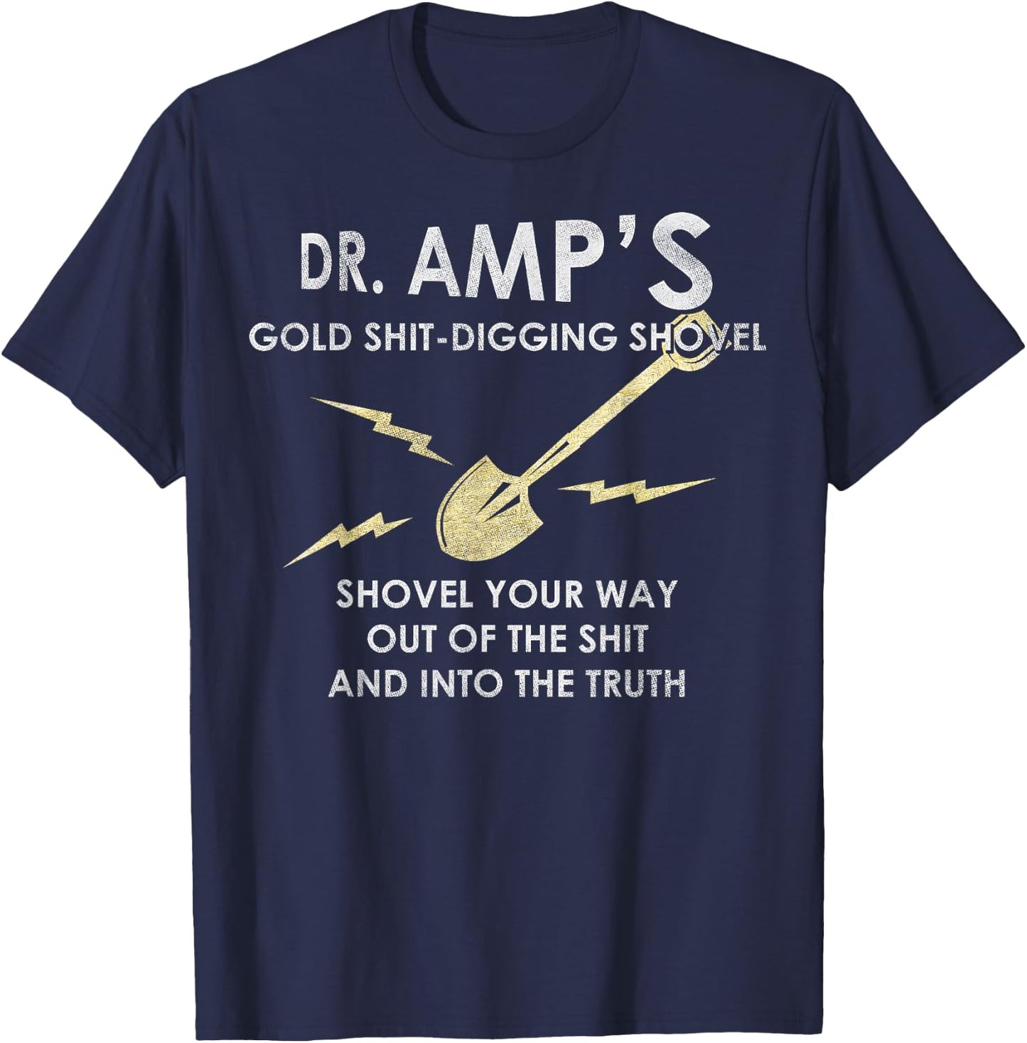 Twin Peaks Dr. Amps Gold Shovel Ad Logo Graphic T-Shirt - T-Shirt | Navy