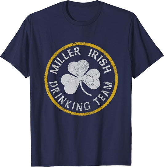 Miller Irish Drinking Team Family St Patricks Day T-Shirt - T-Shirt | Navy