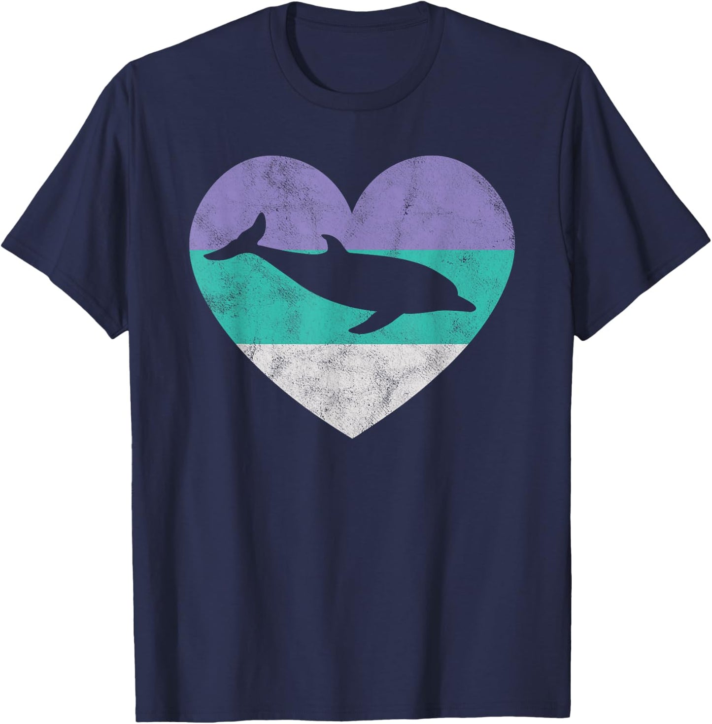 Dolphin Gift Shirt & Girls Retro Cute T-Shirt - T-Shirt | Navy