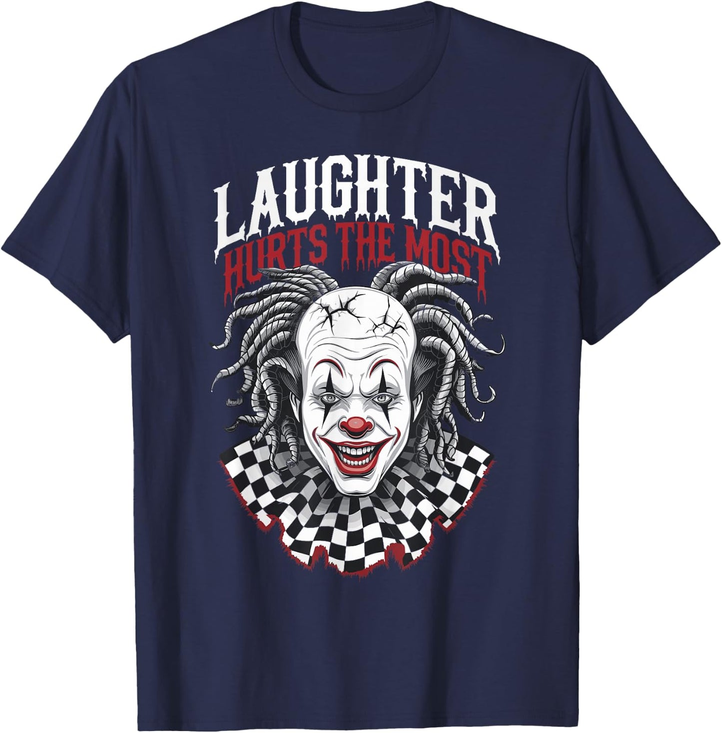 Terrifying Clown Face Killer Clown Costume Horror Vibes T-Shirt - T-Shirt | Navy