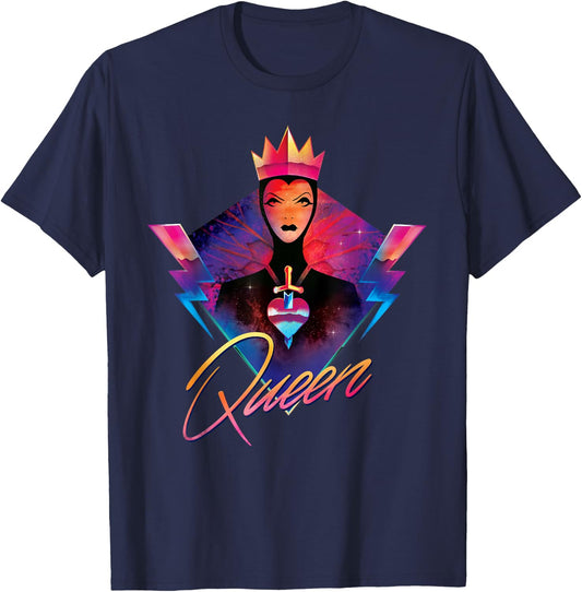 Disney Villains Evil Queen Neon 90s Rock Band T-Shirt - T-Shirt | Navy