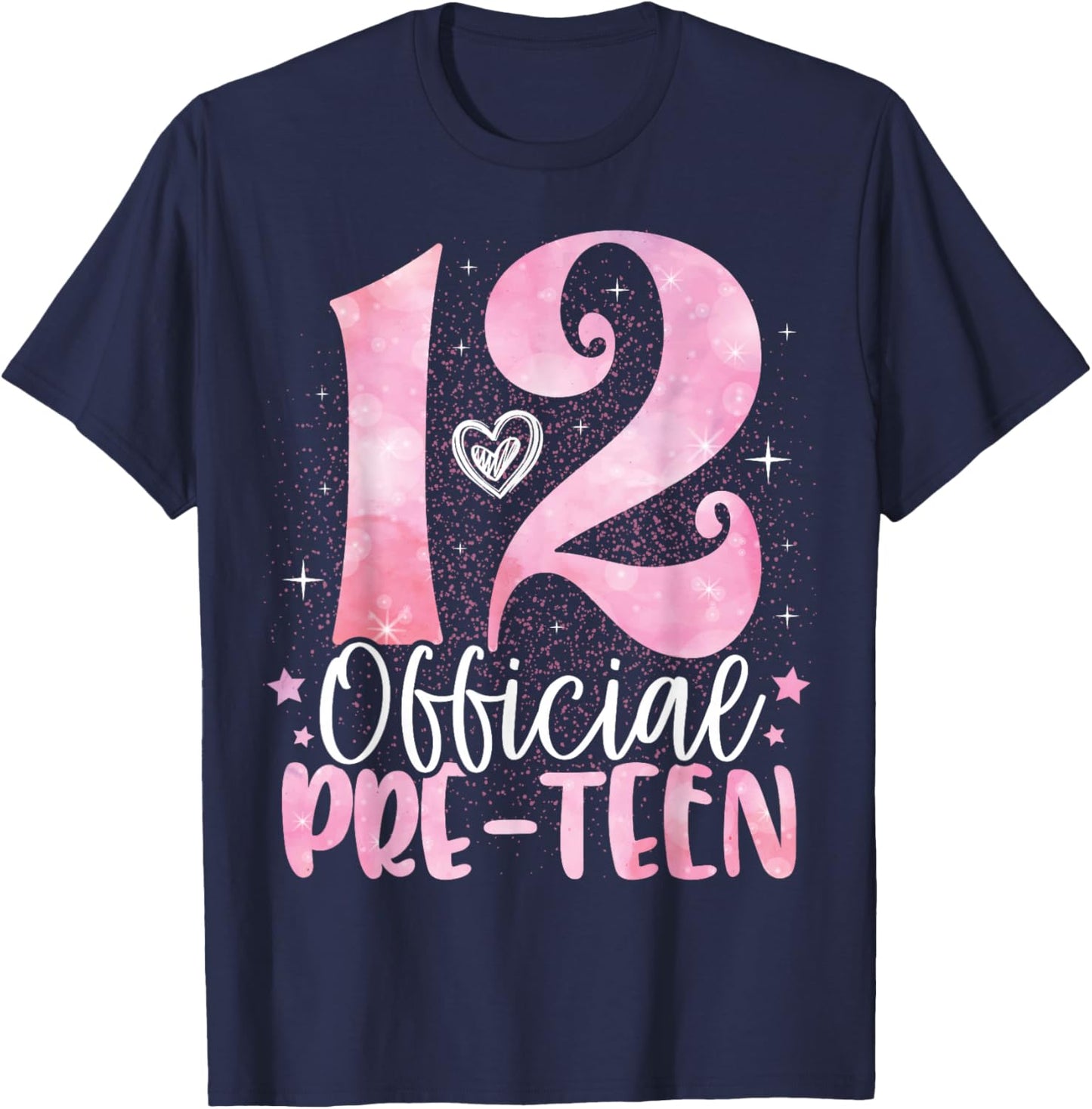 12 Official Pre-Teen 12th Birthday Girl Gifts 12 Year Old T-Shirt - T-Shirt | Navy