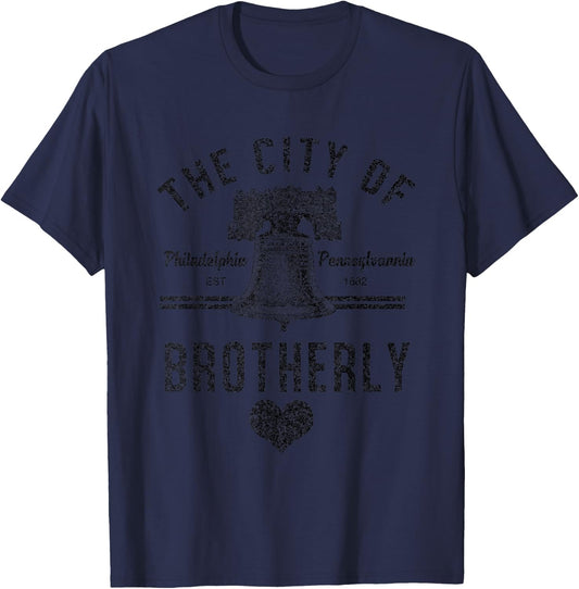 Philly- Philadelphia City of Brotherly Love T-Shirt - T-Shirt | Navy