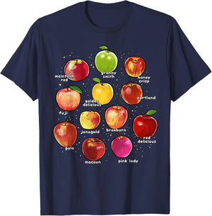 Fall Apple Shirt Funny Apple Picking Orchard Harvest Season T-Shirt - T-Shirt | Navy