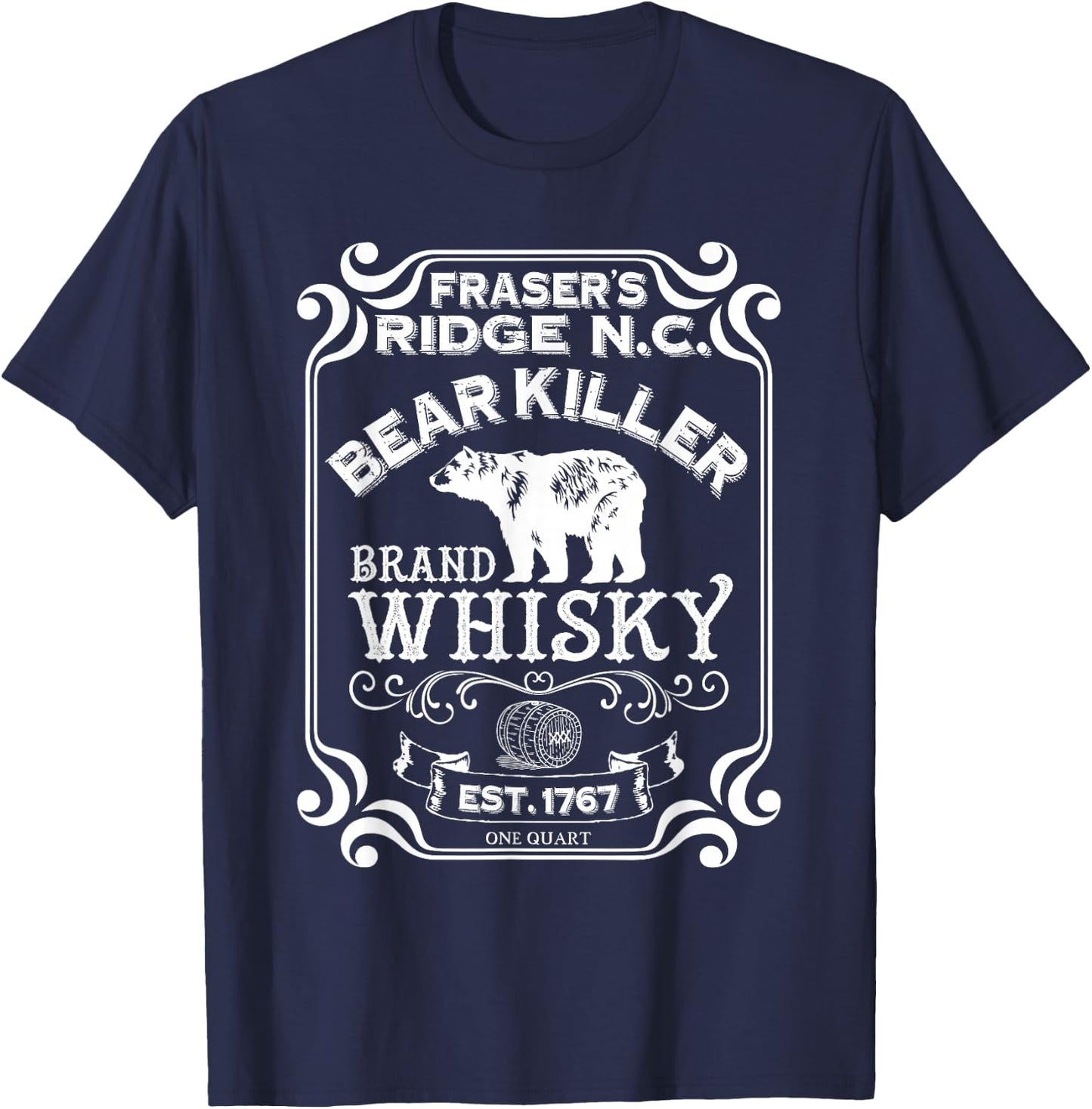 Bear Killer Brand Whisky - Fraser's Ridge Gift T-Shirt - T-Shirt | Navy