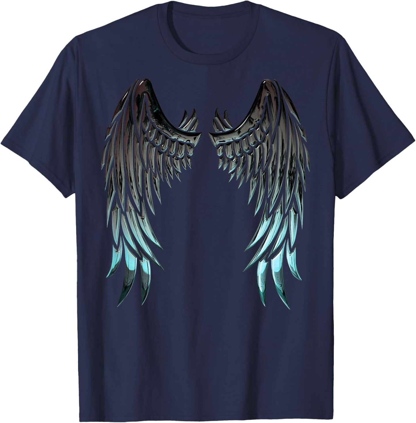Angel Wings Back Print T-Shirt - T-Shirt | Navy