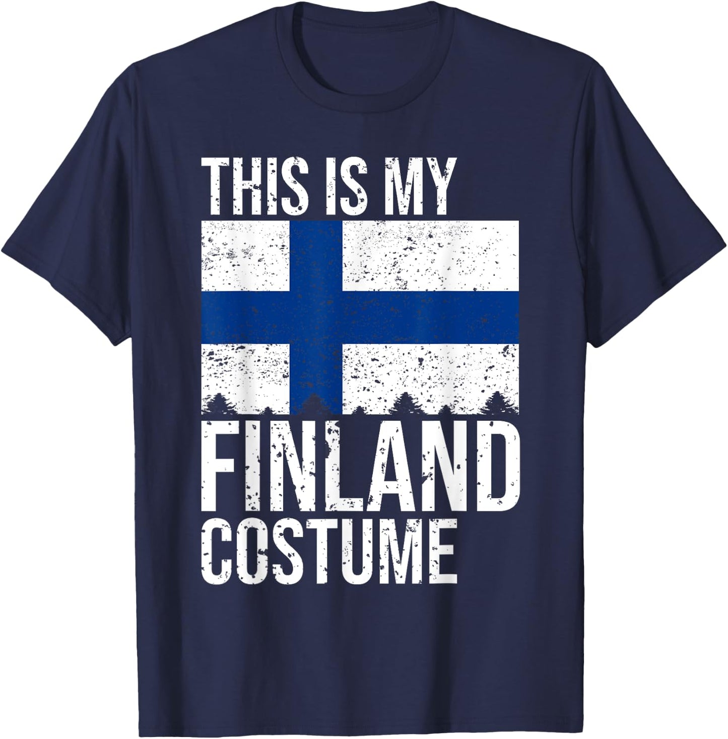 Vintage This is my Finland Flag Costume design For Halloween T-Shirt - T-Shirt | Navy