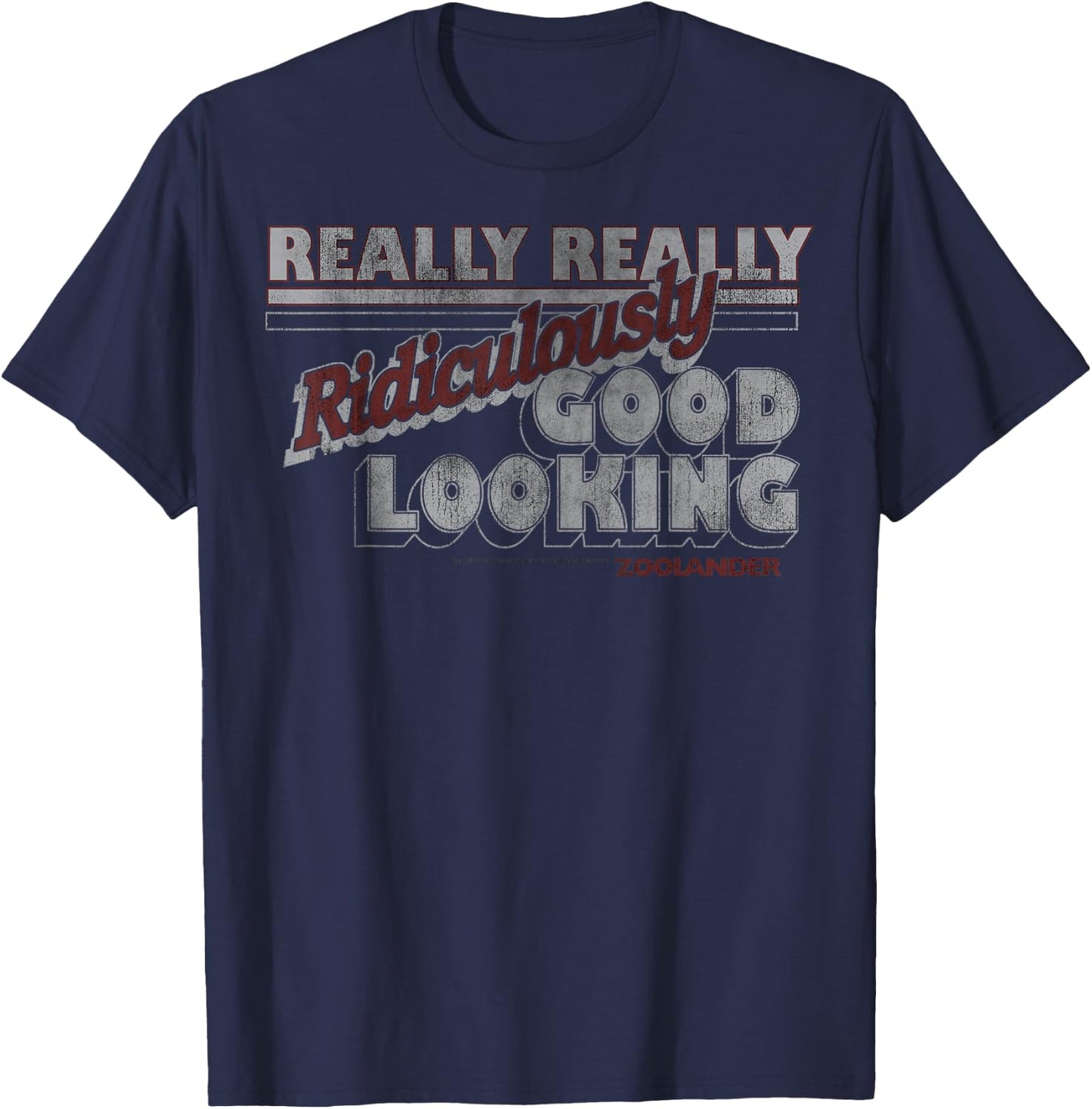 Zoolander Really Ridiculously Good Looking Title Logo T-Shirt - T-Shirt | Navy