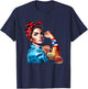 Boricua Tattoo Rosie Riveter Puerto Rico Flag Woman Coqui T-Shirt - T-Shirt | Navy