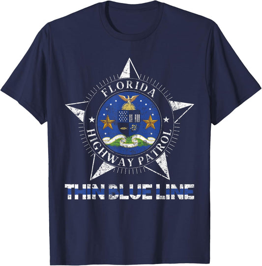 Florida Highway Patrol Shirt State Trooper Florida Shirt T-Shirt - T-Shirt | Navy