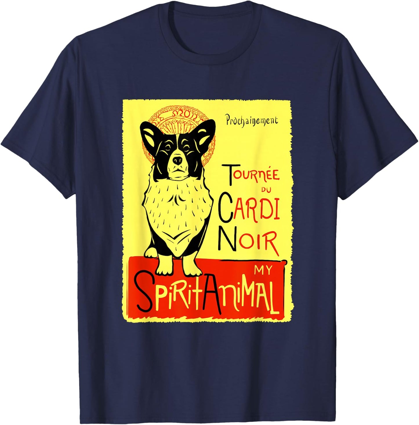 Funny Cardigan Welsh Corgi Cardi Artwork T-Shirt - T-Shirt | Navy