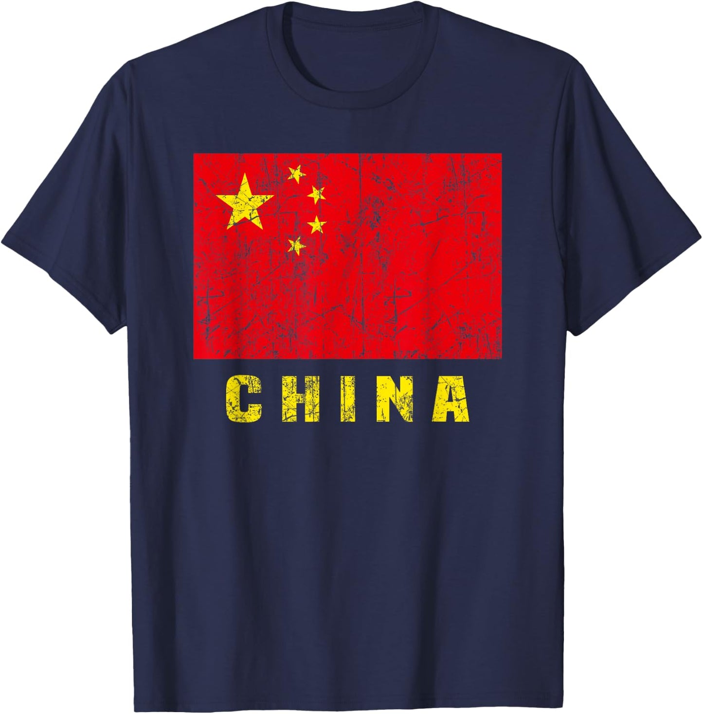 China Flag Chinese National Symbol Patriotic Men Women T-Shirt - T-Shirt | Navy