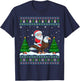 Ugly Xmas Lighting Tree Santa Riding Eagle Christmas T-Shirt - T-Shirt | Navy