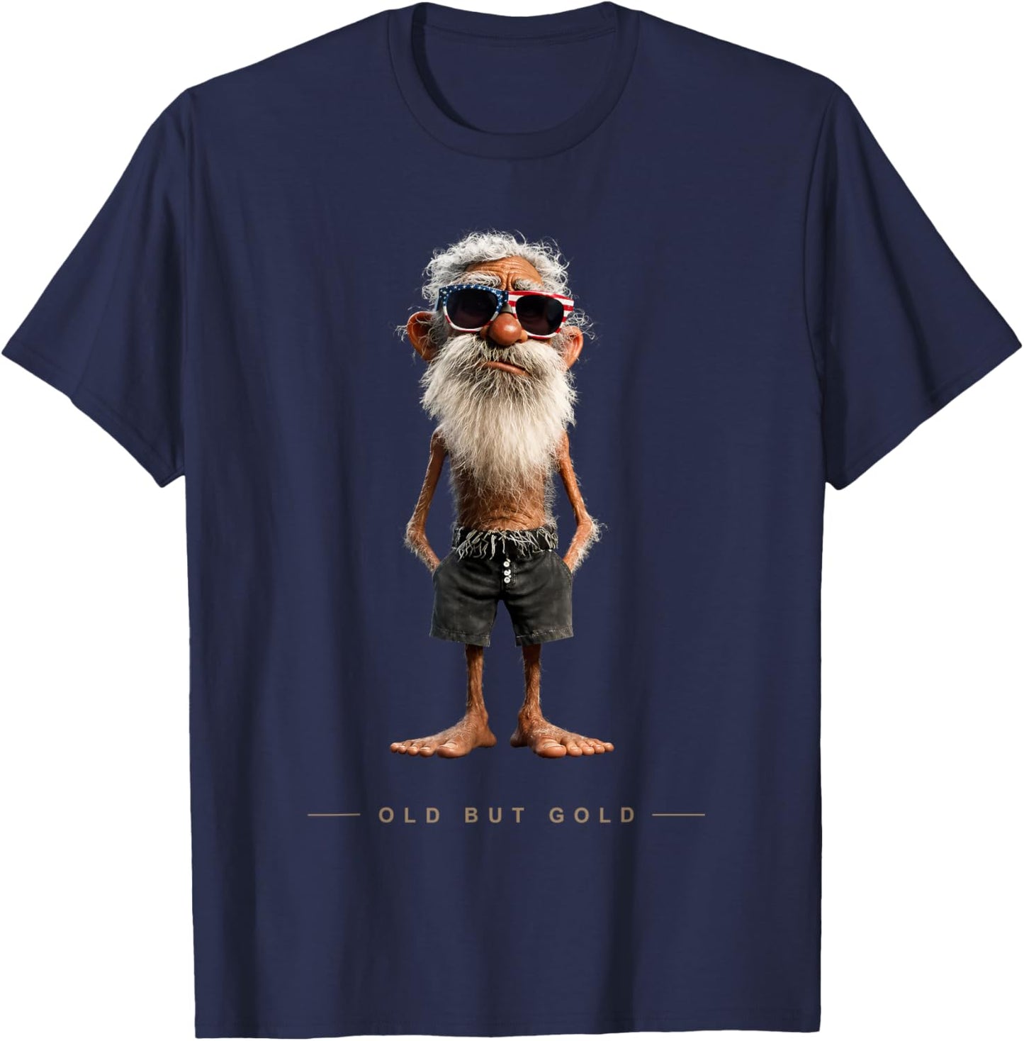 Old but Gold Funny Grandpa Papa Husband Dad Father T-Shirt - T-Shirt | Navy