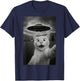 Cat Selfie UFO Graphic Funny Men Women Kids Funny Cat Shirts T-Shirt - T-Shirt | Navy
