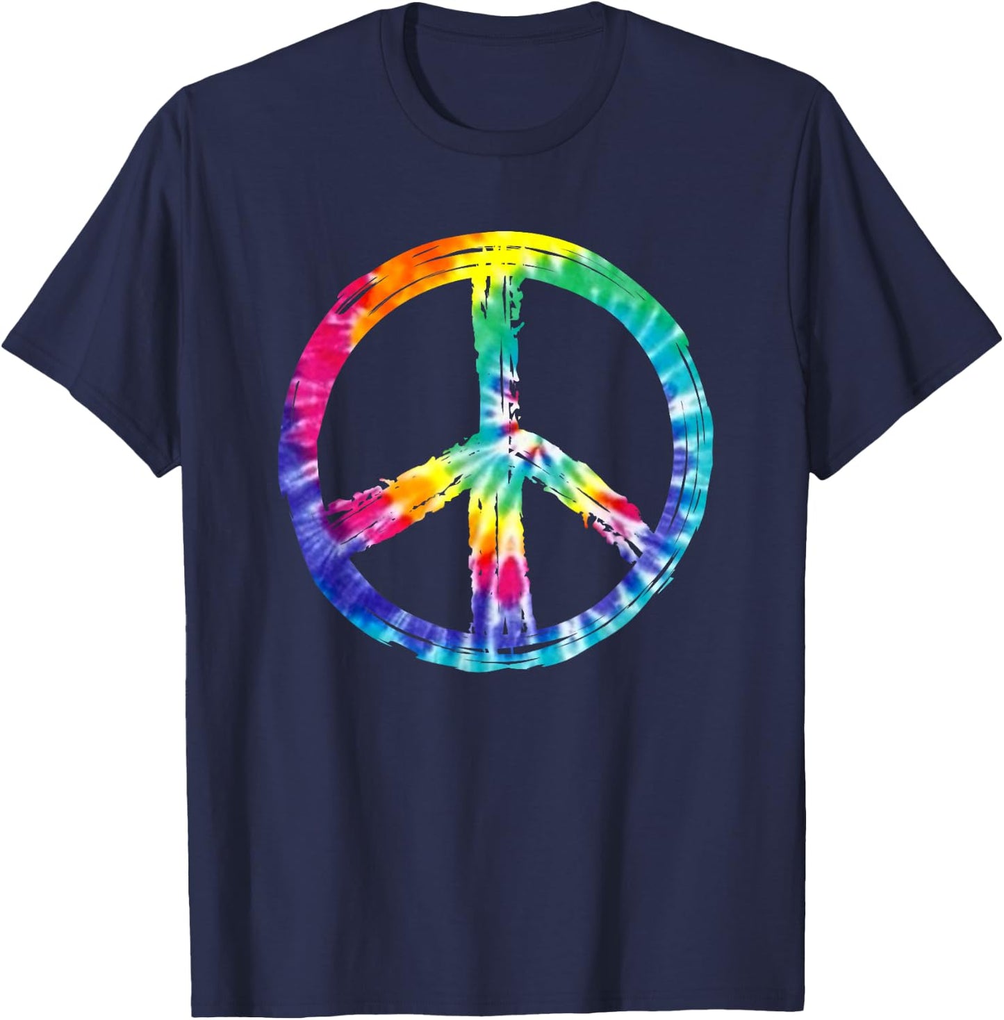 Tye Dye Peace Sign T Shirt T-Shirt - T-Shirt | Navy