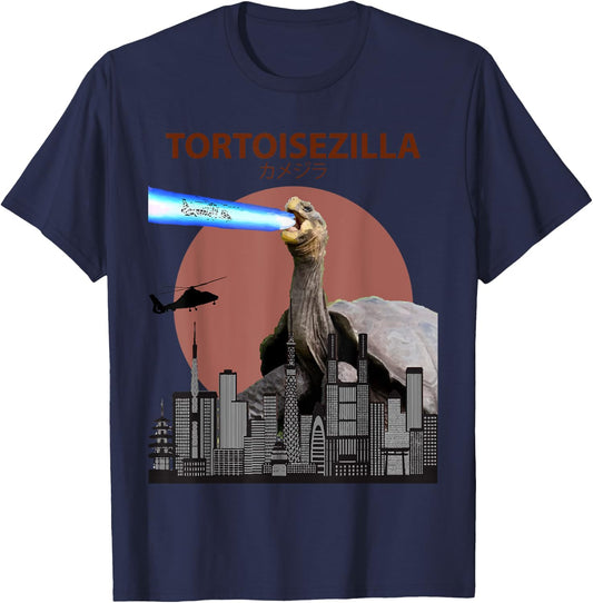 Tortoisezilla | Funny Tortoise for Turtle Lovers T-Shirt - T-Shirt | Navy
