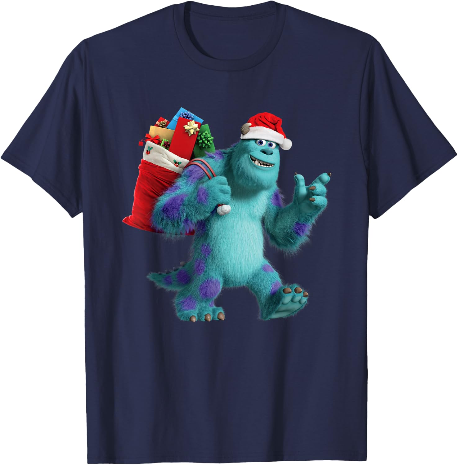 Disney PIXAR Monsters University Santa Sulley Holiday T-Shirt - T-Shirt | Navy