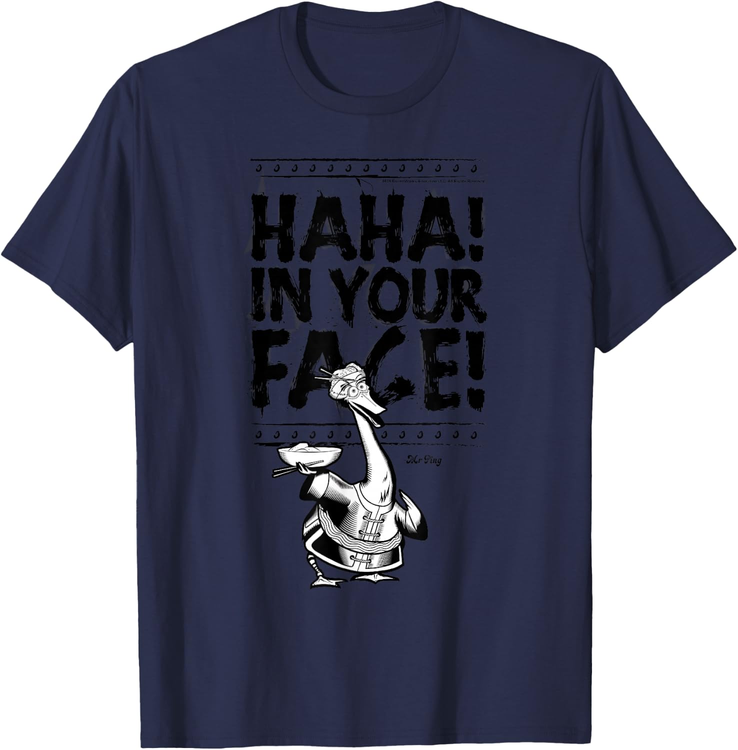Kung Fu Panda Mr. Ping Haha In Your Face Sketch T-Shirt - T-Shirt | Navy