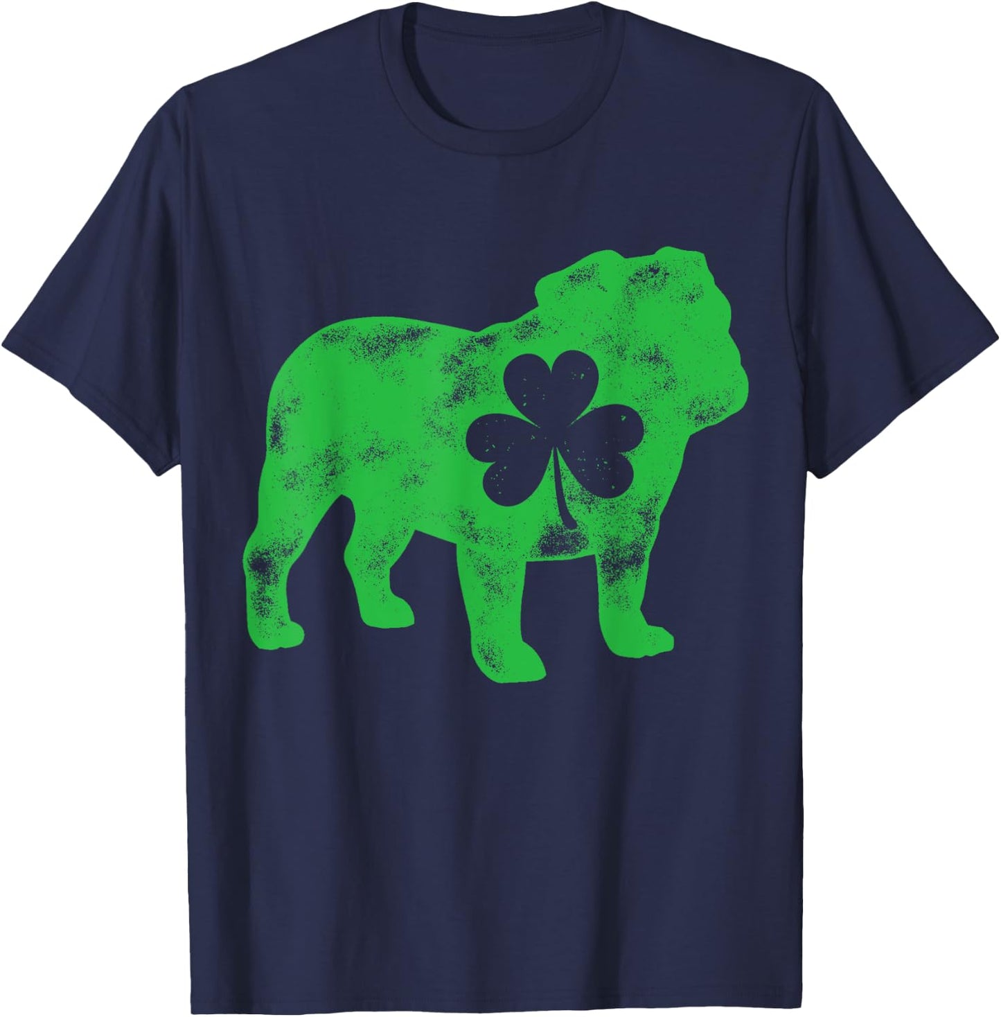 English Bulldog St Patricks Day Boys Men Dog Shamrock Puppy T-Shirt - T-Shirt | Navy