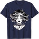 Horned Devil Girl - Satanic Halloween Glitch Goth T-Shirt - T-Shirt | Navy