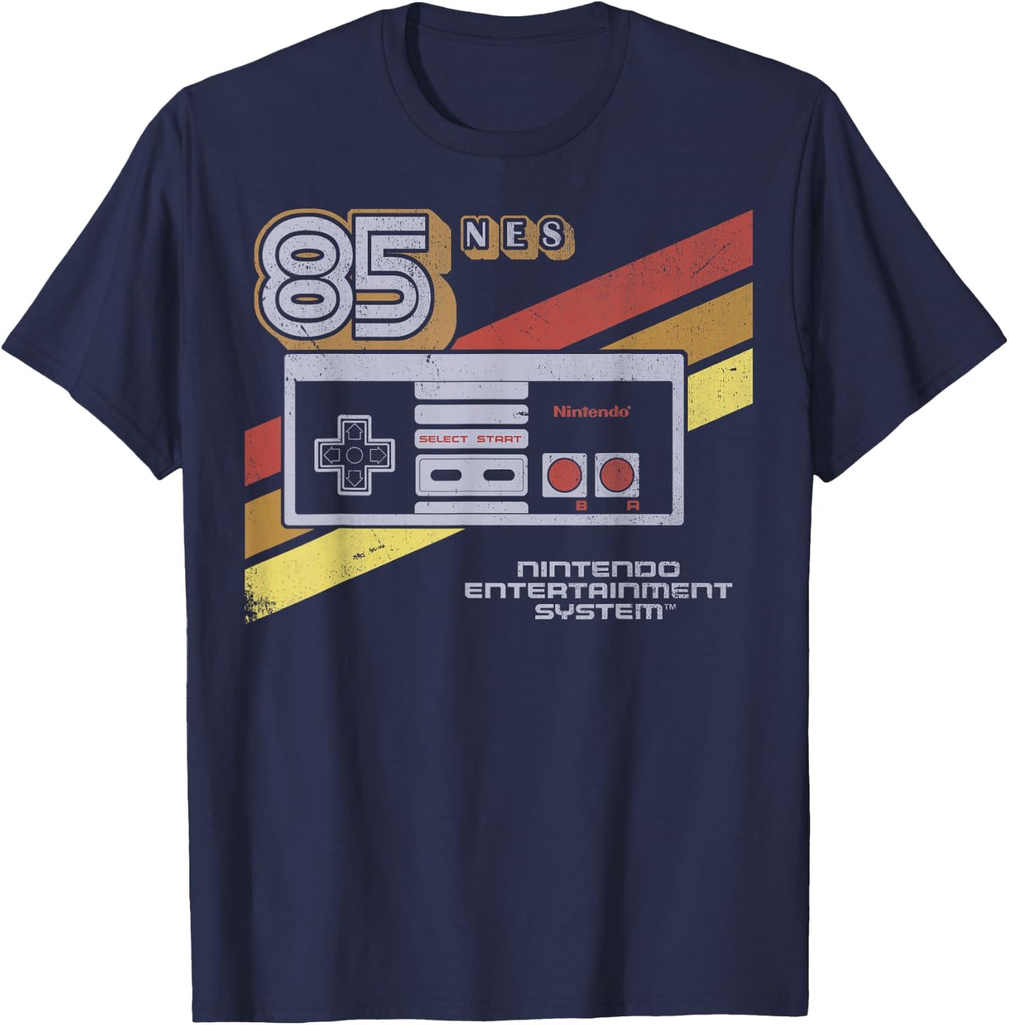 Nintendo NES Controller Retro Stripe 85 T-Shirt - T-Shirt | Navy