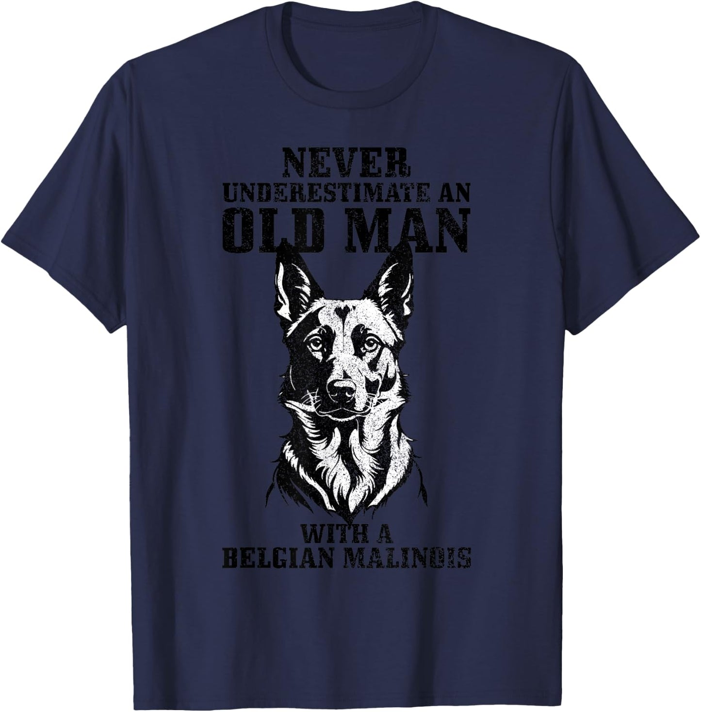 Belgian Malinois Dad Funny Dog Owner T-Shirt - T-Shirt | Navy