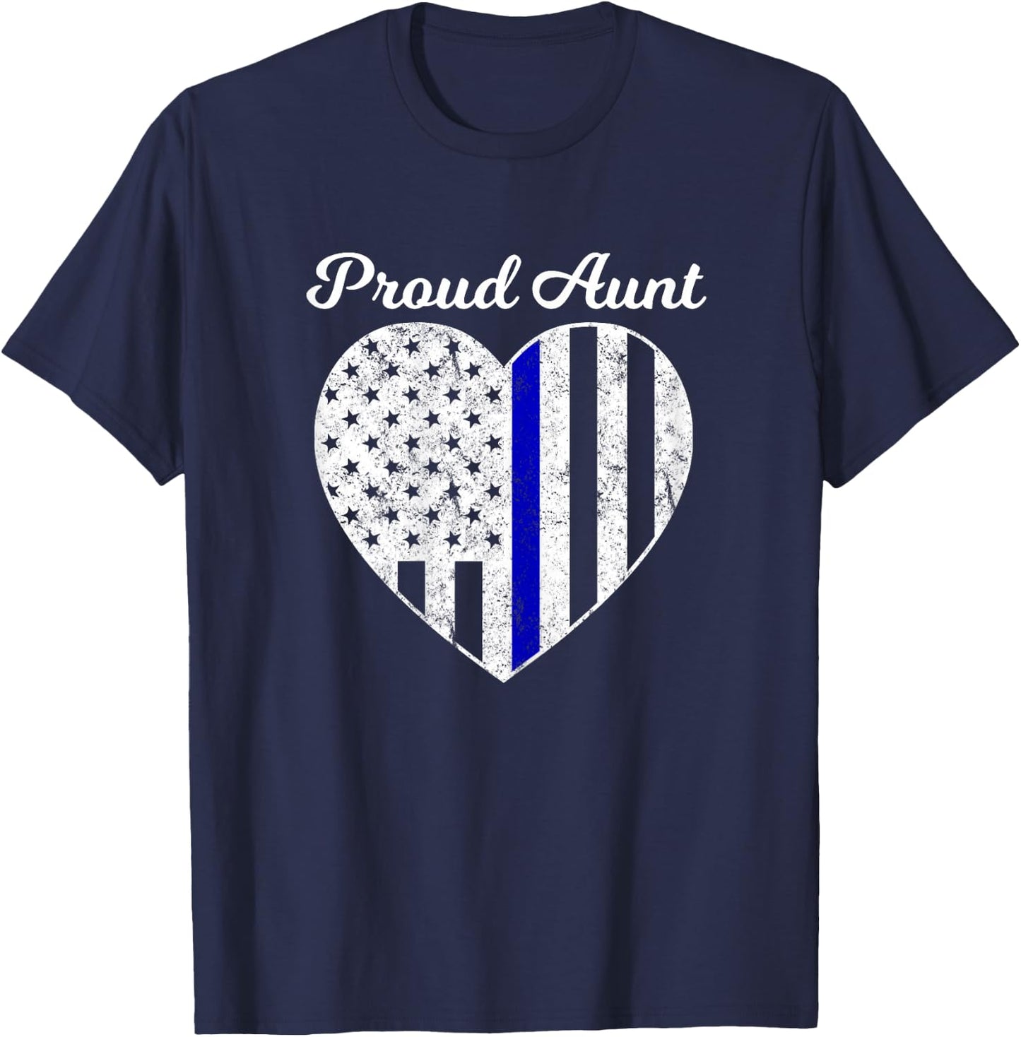 Proud Aunt of A Police Officer Thin Blue Line T-Shirt - T-Shirt | Navy