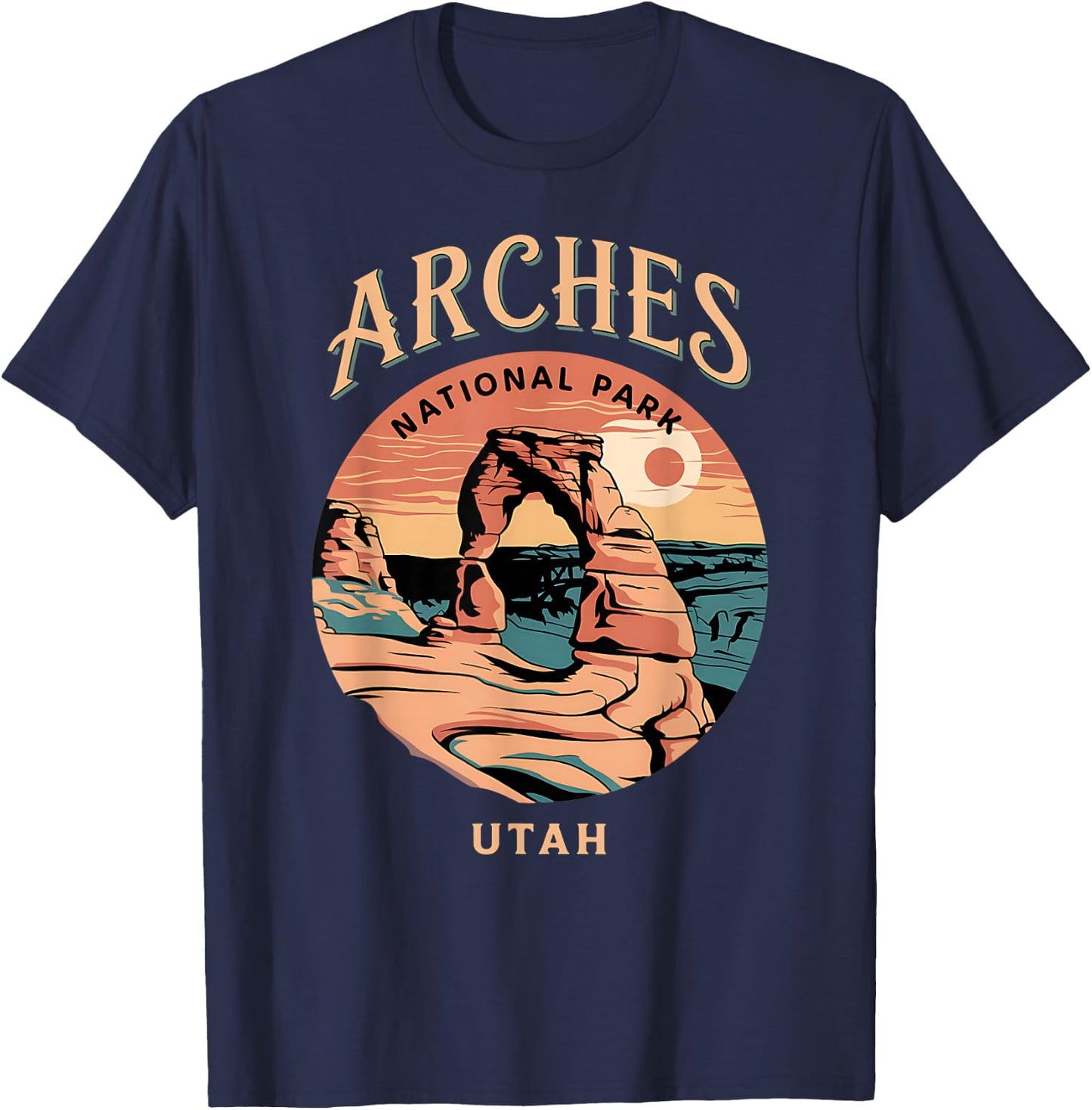 Hiking Camping Adventure Explorer Arches National Park Utah T-Shirt - T-Shirt | Navy