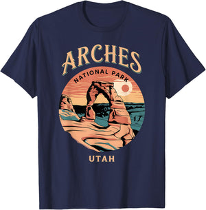 Hiking Camping Adventure Explorer Arches National Park Utah T-Shirt - T-Shirt | Navy