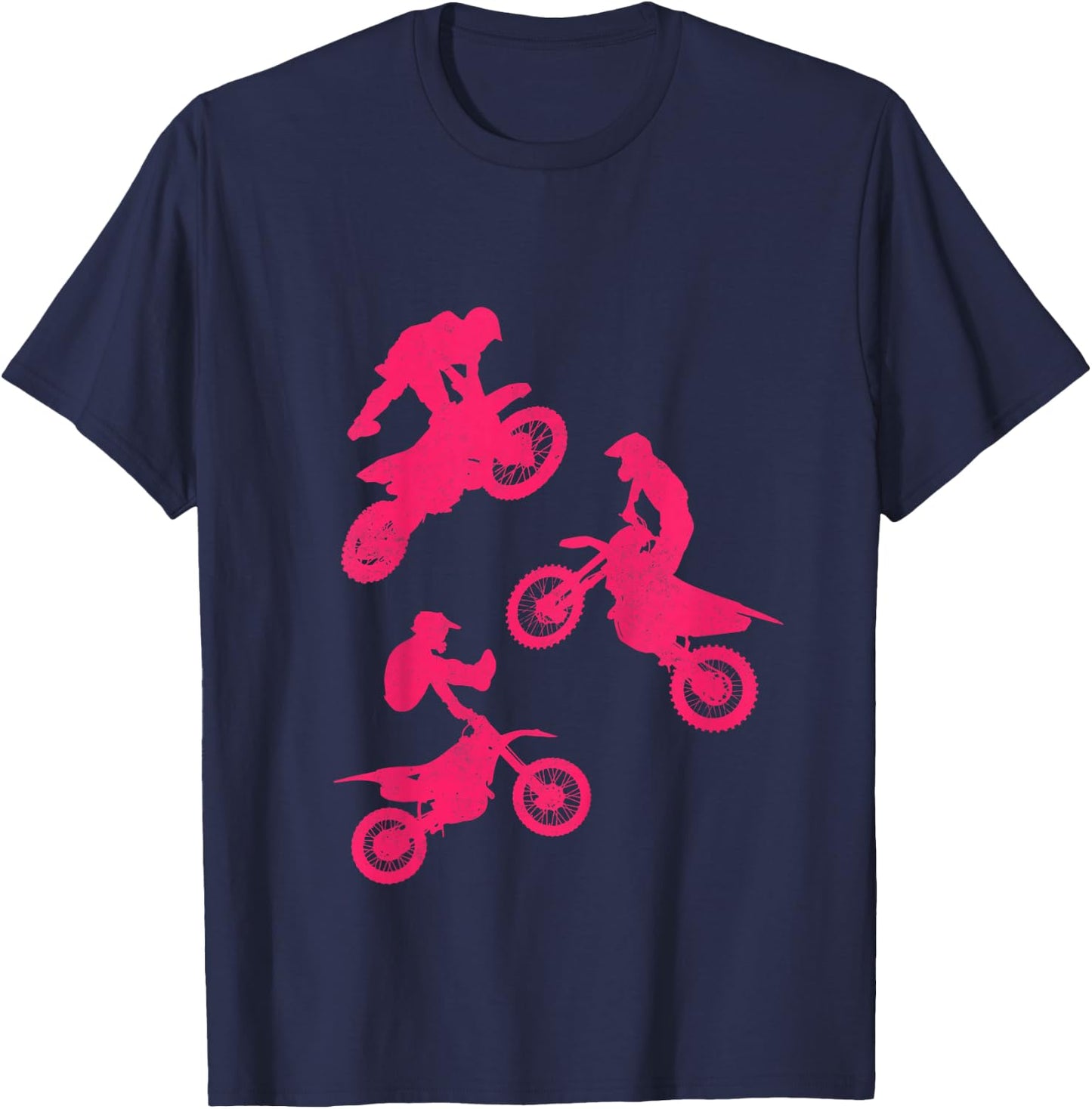 Kids Dirt Bike Shirt for Girls & Toddler Gift Motocross Pink T-Shirt - T-Shirt | Navy