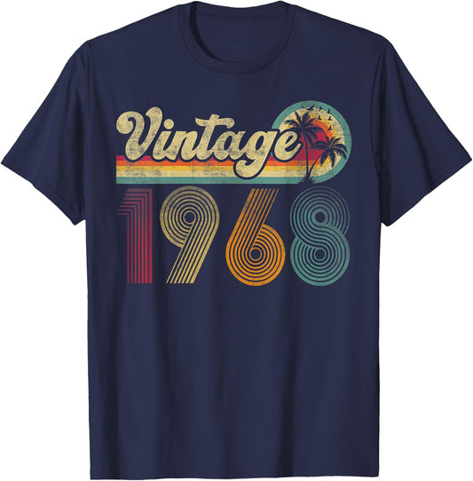 Vintage Born In 1968 Retro 57th Birthday 57 Years Old Gifts T-Shirt - T-Shirt | Navy