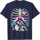 Pastel Goth Skeleton Halloween Rainbow Gift T-Shirt - T-Shirt | Navy