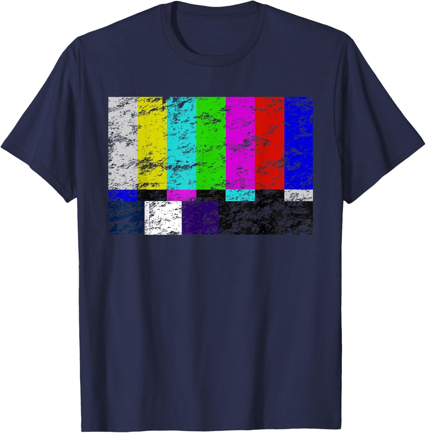 Color Bars TV Test Pattern T Shirt - Television Color Broadc T-Shirt - T-Shirt | Navy