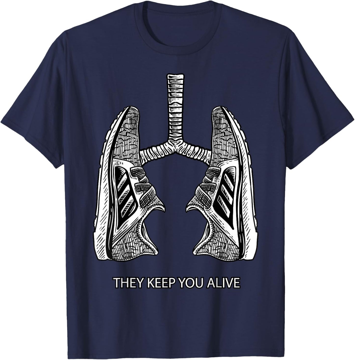 Running They Keep You Alive - Miles Runner Shoes T-Shirt - T-Shirt | Navy