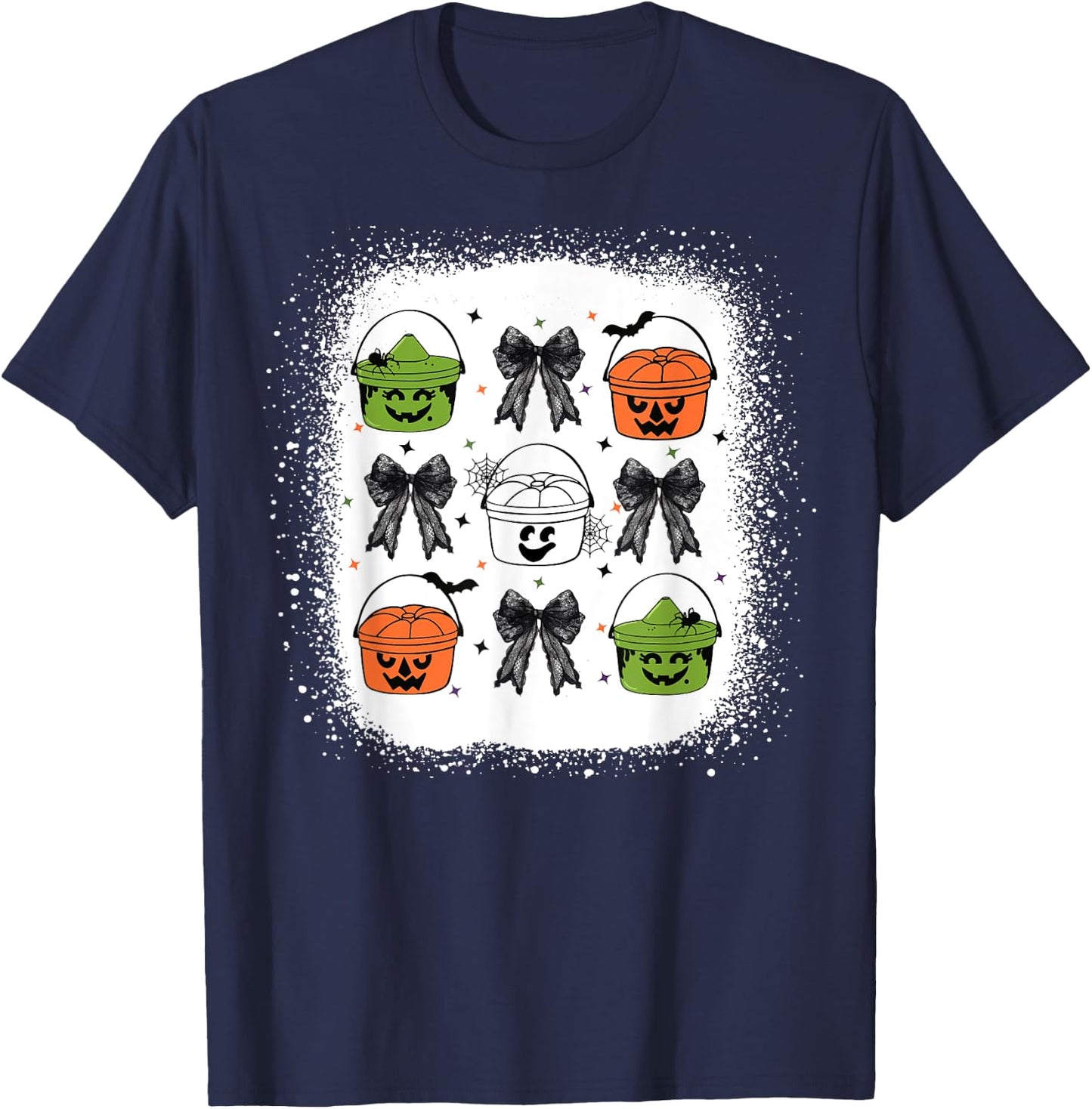 Chicken Nuggets Pumpkin Halloween 90's Vintage T-Shirt - T-Shirt | Navy