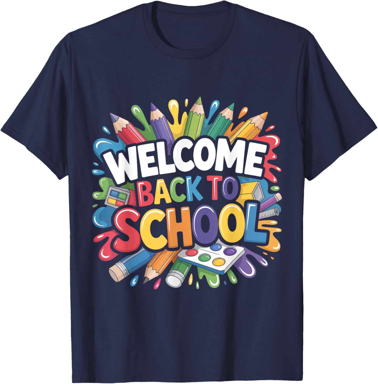 Welcome Back to School First Day of School Teachers Kids T-Shirt - T-Shirt | Navy