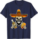 Funny Mexican Sugar Skull with Tacos and Beer T-Shirt - T-Shirt | Navy