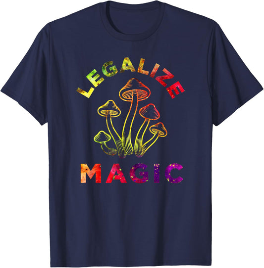 Legalize Magic - Hippie Tie Dye Shrooms Trippy T-Shirt - T-Shirt | Navy