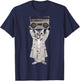 Say Something Cat Boombox Monotone T-Shirt - T-Shirt | Navy