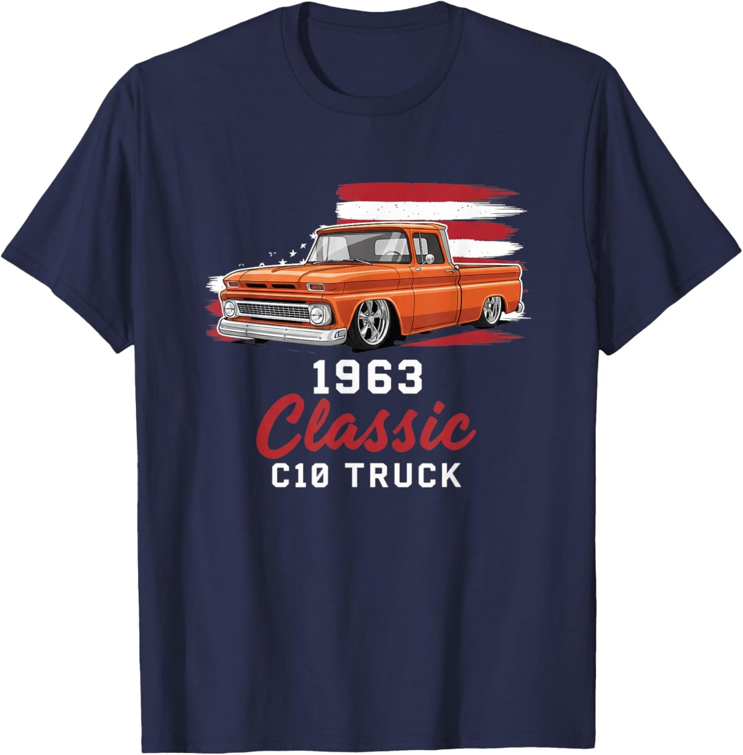 1963 Classic C10 Truck Big Machines & Trucks Pickup Retro T-Shirt - T-Shirt | Navy