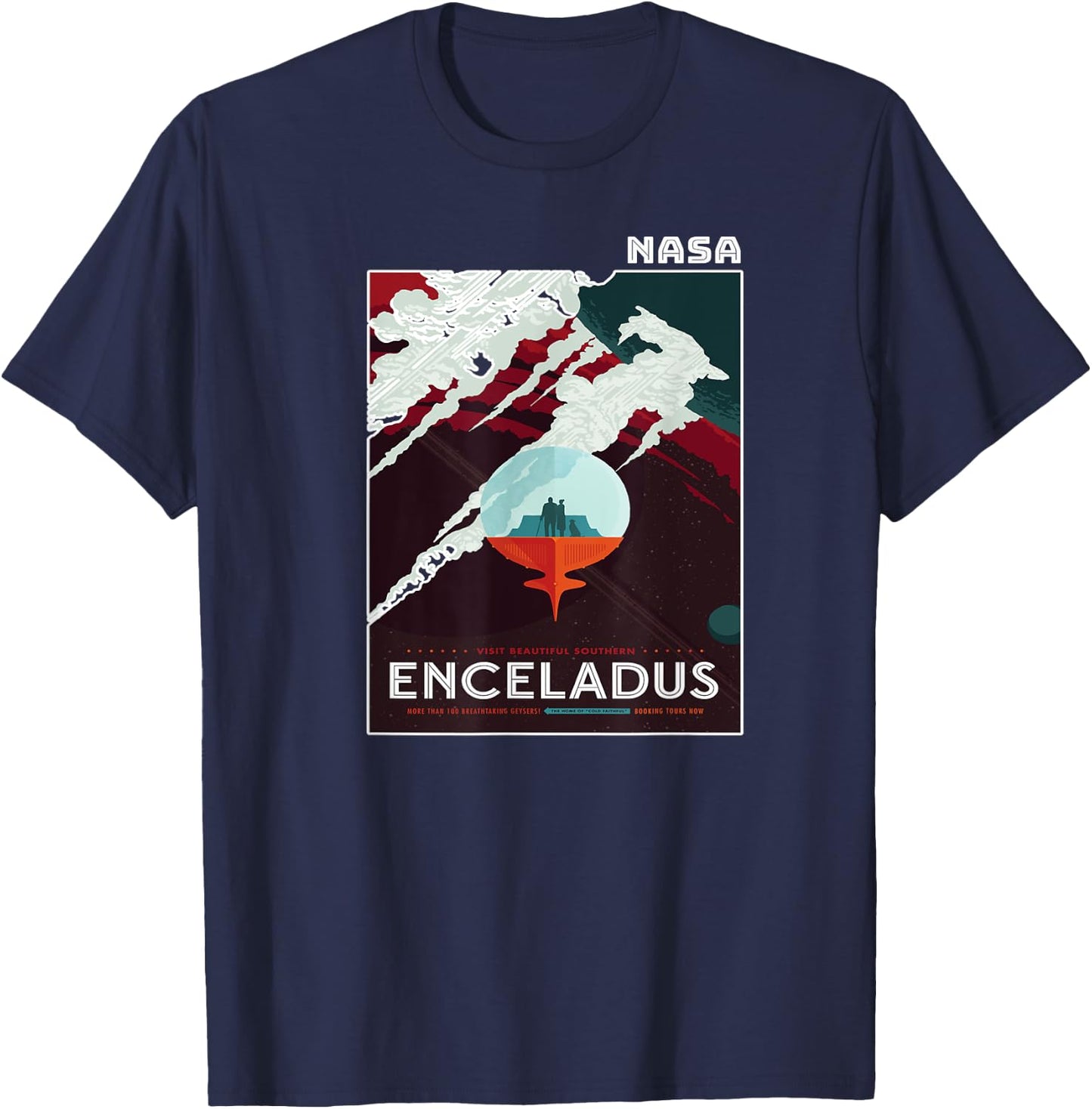 Enceladus Space Tourism NASA Poster T-Shirt - T-Shirt | Navy