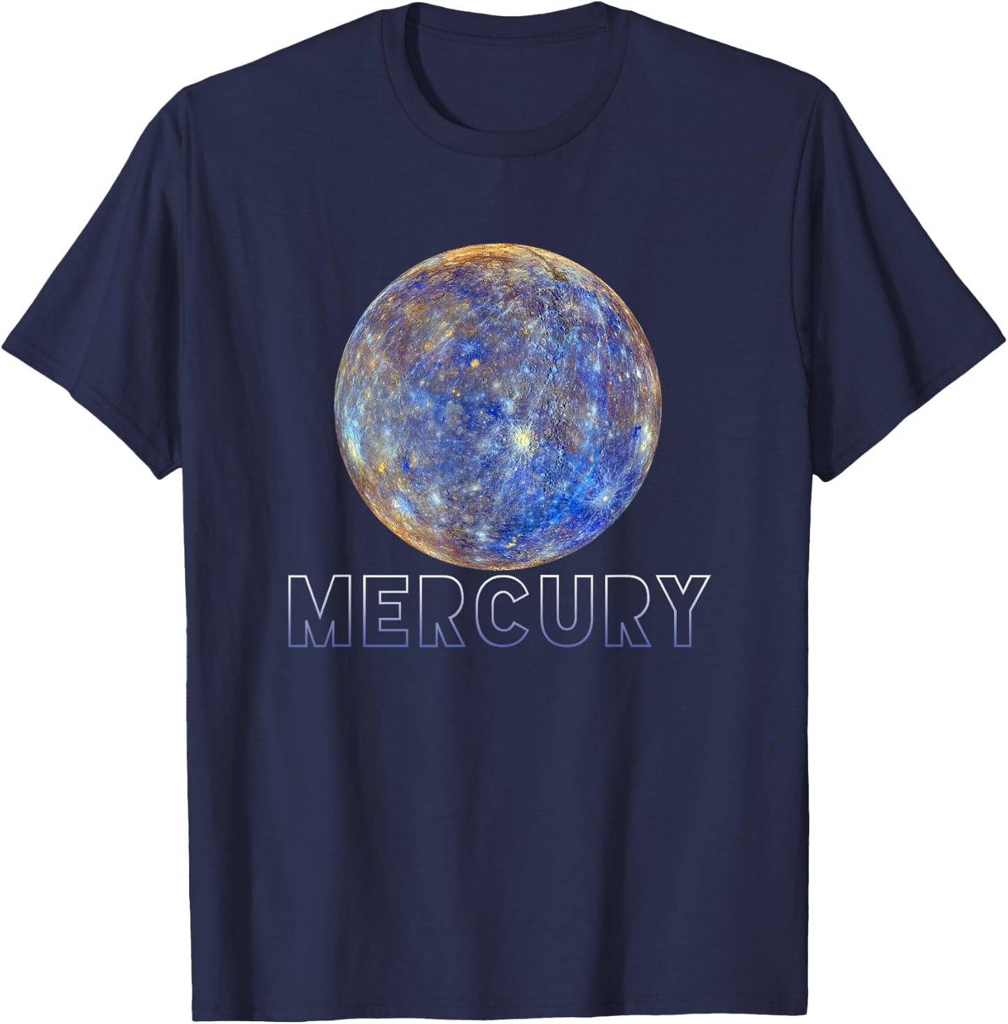 Mercury / Solar System Planet T-Shirt - T-Shirt | Navy