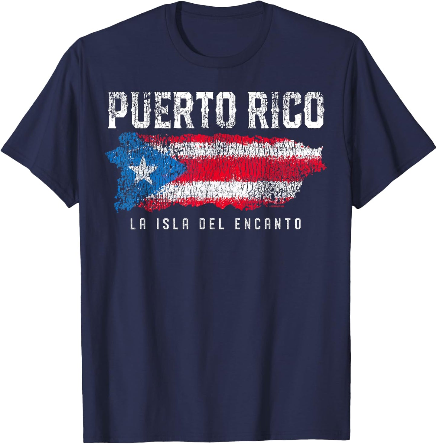 Puerto Rico - Island Flag T-Shirt - T-Shirt | Navy