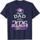 2026 Proud Dad Of The Graduate I Purple Celebration Decor T-Shirt - T-Shirt | Navy