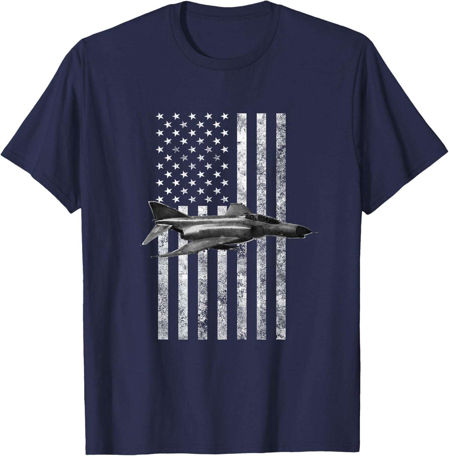 F-4 Phantom II American USA Flag - Military Machine T-Shirt - T-Shirt | Navy