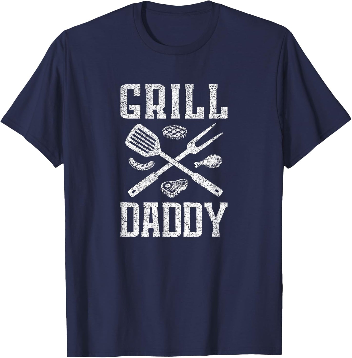 Grill Daddy BBQ Barbecue Lover T-Shirt - T-Shirt | Navy