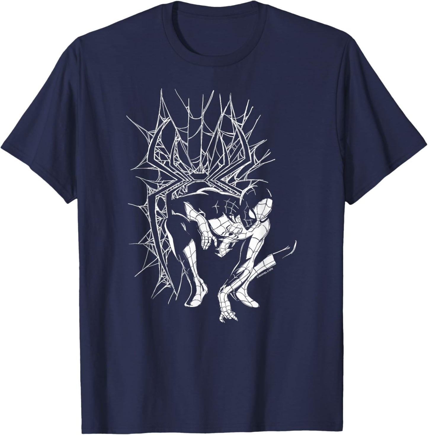 Marvel Spider-Man: New Day Line Art Spidey Pose T-Shirt - T-Shirt | Navy