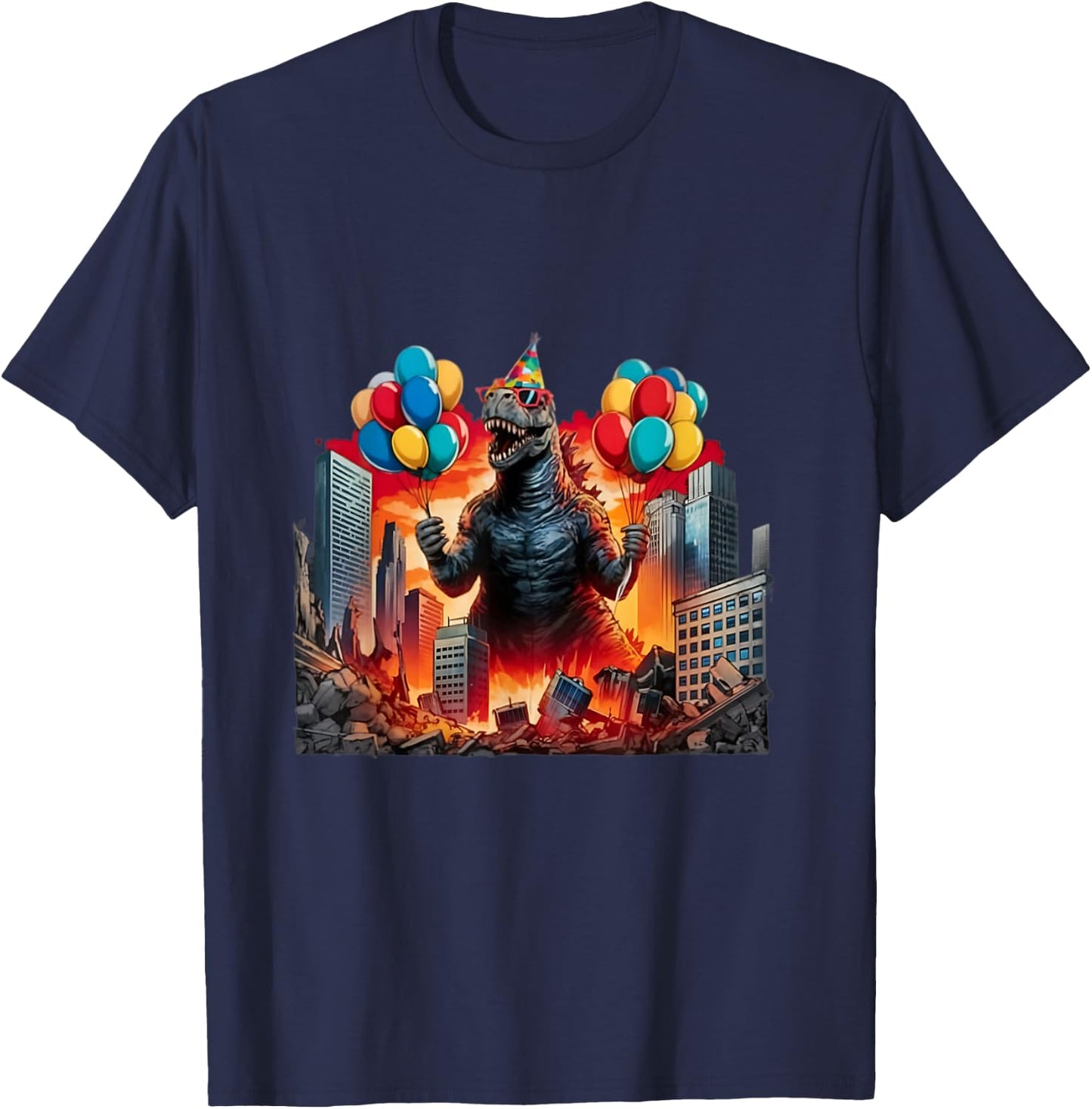 Kaiju Birthday Party Japan Monster Movie Bday Japanese T-Shirt - T-Shirt | Navy