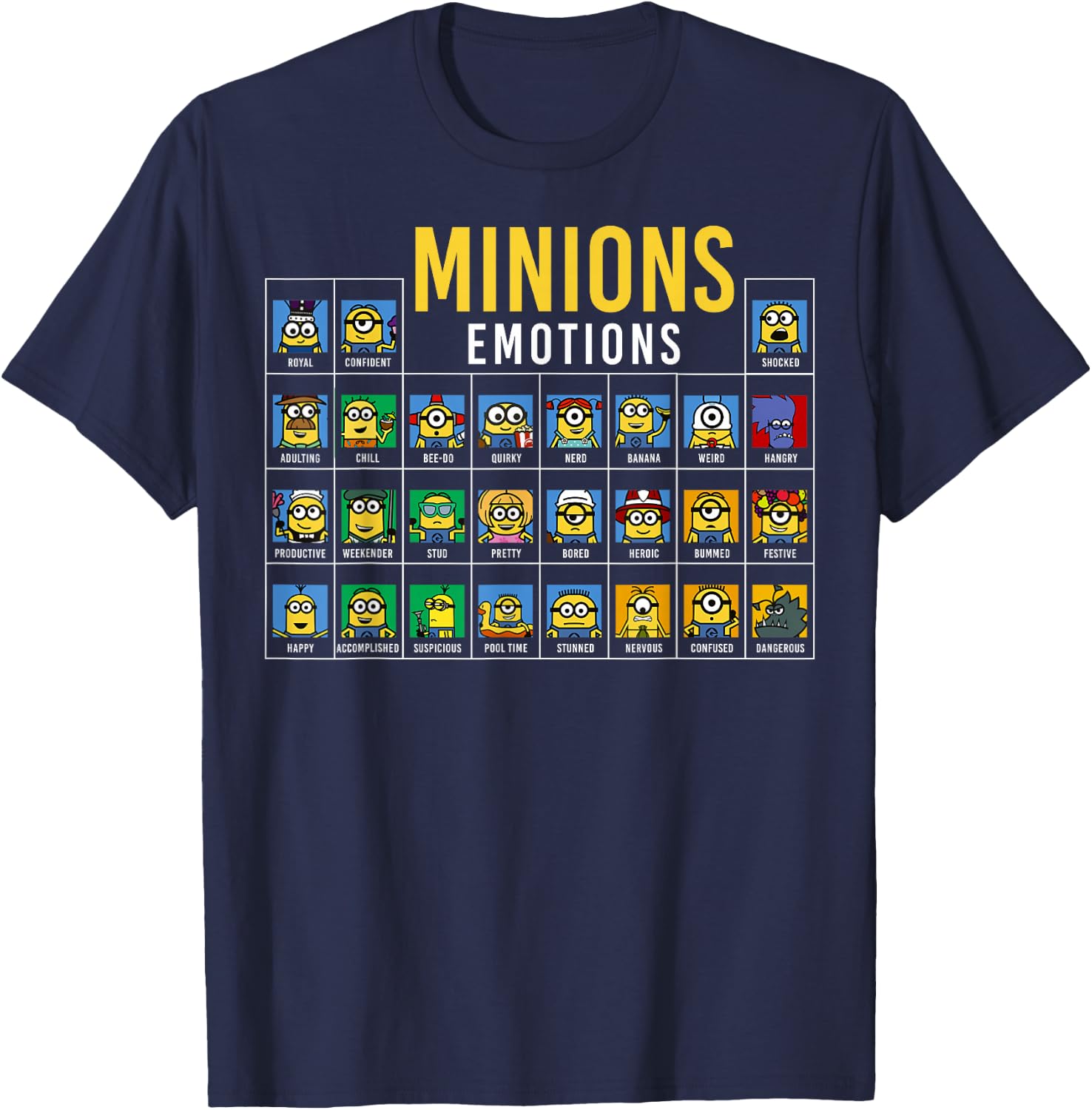 Despicable Me Minions Periodic Table Of Minions T-Shirt - T-Shirt | Navy